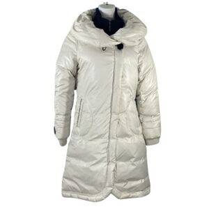 Soia & Kyo Off White Down Filled Pillow Collar Puffer Long Jacket Medium